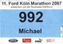 Startnummer 11. Ford Kln Marathon 2007