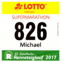 Startnummer 45. GutsMuths Rennsteiglauf 2017